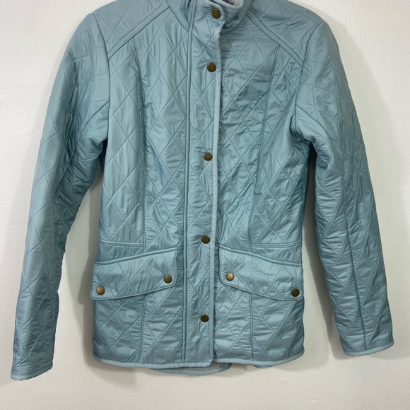Barbour Flyweight Calvary Quilted Jacket Womens Size US 6 UK 10 Light Blue - Picture 2 of 11